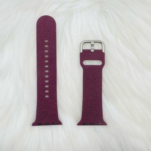 New Floral Design Apple Watch Bands  38mm 40mm 41mm in Violet style 2 - Picture 2 of 4